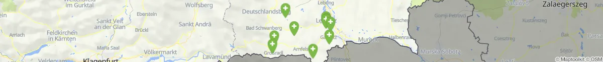 Kartenansicht für Apotheken-Notdienste in der Nähe von Arnfels (Leibnitz, Steiermark)